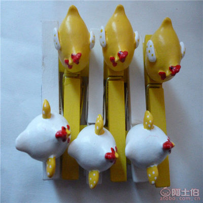 廠家直銷樹脂母雞便簽萬用夾 手工彩繪，憨態可掬套二